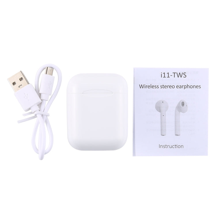 i11-TWS Bluetooth V5.0 Wireless Stereo Earphones with Magnetic Charging Box, Compatible with iOS & Android(White) - TWS Earphone by buy2fix | Online Shopping UK | buy2fix