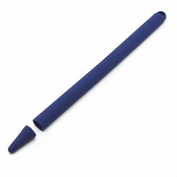 Stylus Pen Silica Gel Shockproof Protective Case for Apple Pencil 2 (Dark Blue) - Pencil Accessories by buy2fix | Online Shopping UK | buy2fix