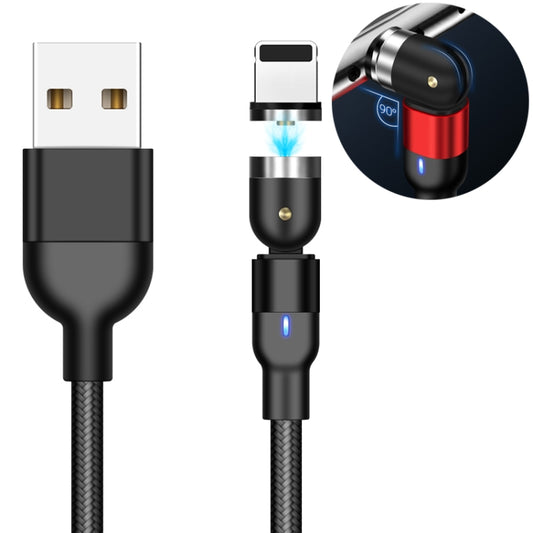 2m 2A Output USB to 8 Pin Nylon Braided Rotate Magnetic Charging Cable(Black) - Charging Cable & Head by buy2fix | Online Shopping UK | buy2fix