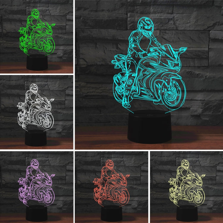 Motorcycle Shape 3D Colorful LED Vision Light Table Lamp, Charging Touch Version - Novelty Lighting by buy2fix | Online Shopping UK | buy2fix