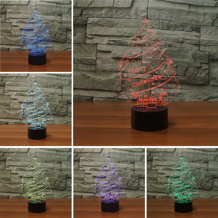 Christmas Tree Shape 3D Colorful LED Vision Light Table Lamp, Crack Remote Control Version - Novelty Lighting by buy2fix | Online Shopping UK | buy2fix