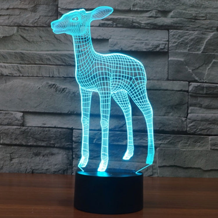 Deer Style 3D Touch Switch Control LED Light , 7 Color Discoloration Creative Visual Stereo Lamp Desk Lamp Night Light - Novelty Lighting by buy2fix | Online Shopping UK | buy2fix