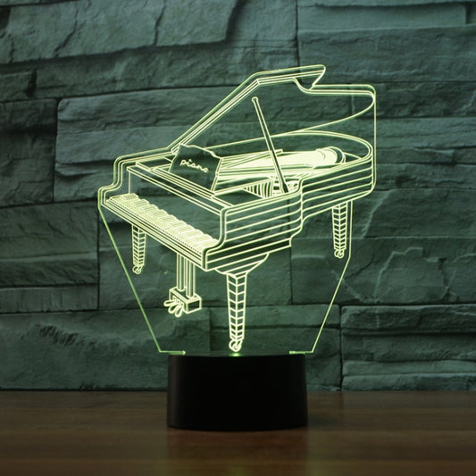 Piano Shape 3D Colorful LED Vision Light Table Lamp, Charging Touch Version - Novelty Lighting by buy2fix | Online Shopping UK | buy2fix