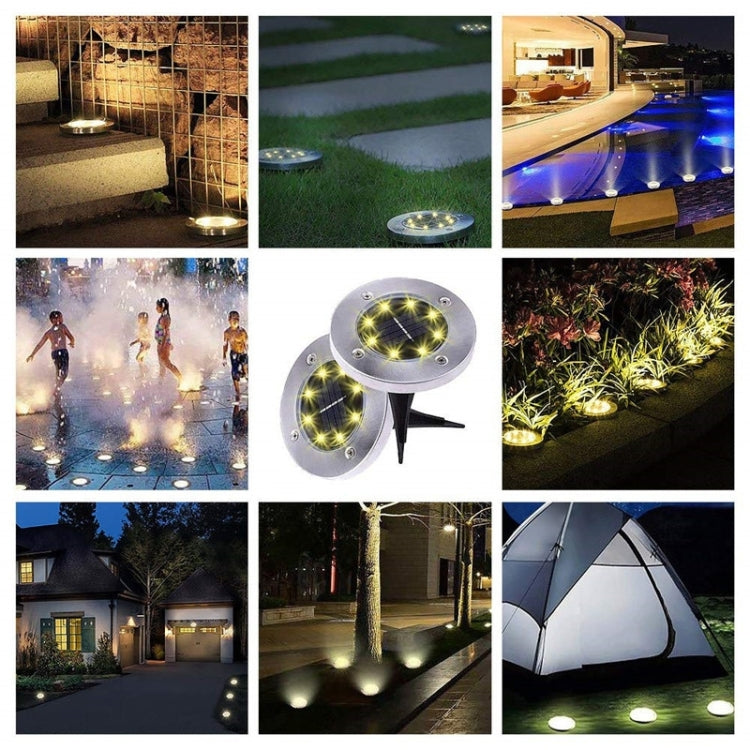 2 PCS 8 LEDs IP44 Waterproof Solar Powered Buried Light, SMD 5050 Under Ground Lamp Outdoor Path Way Garden Decking LED Light - Buried Lights by buy2fix | Online Shopping UK | buy2fix