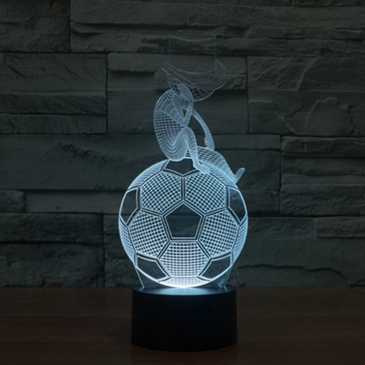 Thinking Football Style 3D Touch Switch Control LED Light Desk Lamp , 7 Colour Discoloration Creative Visual Stereo Lamp Night Light - Novelty Lighting by buy2fix | Online Shopping UK | buy2fix