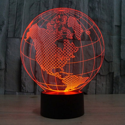 America Globe Style 3D Touch Switch Control LED Light , 7 Colour Discoloration Creative Visual Stereo Lamp Desk Lamp Night Light - Novelty Lighting by buy2fix | Online Shopping UK | buy2fix
