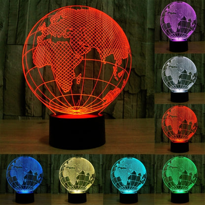 European Globe Style 3D Touch Switch Control LED Light , 7 Colour Discoloration Creative Visual Stereo Lamp Desk Lamp Night Light - Novelty Lighting by buy2fix | Online Shopping UK | buy2fix