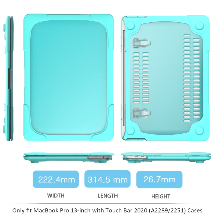 For MacBook Pro 13 inch 2022 & A2289 / A2251 / A2338 2020 PC + TPU Two Colors Laptop Protective Case(Mint Green) - MacBook Pro Cases by buy2fix | Online Shopping UK | buy2fix