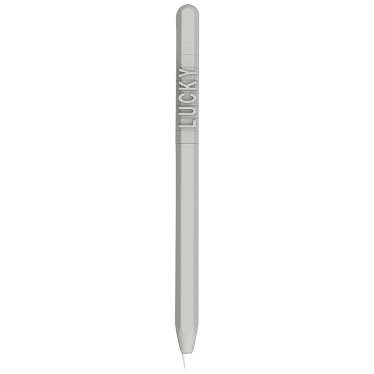 LOVE MEI For Apple Pencil 1 Number Letter Design Stylus Pen Silicone Protective Case Cover(Grey) - Pencil Accessories by LOVE MEI | Online Shopping UK | buy2fix