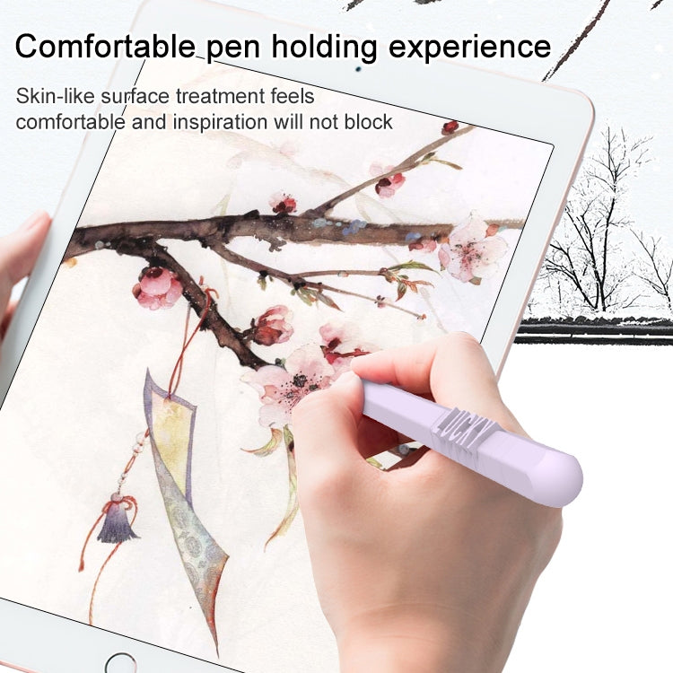 LOVE MEI For Apple Pencil 1 Number Letter Design Stylus Pen Silicone Protective Case Cover(Grey) - Pencil Accessories by LOVE MEI | Online Shopping UK | buy2fix