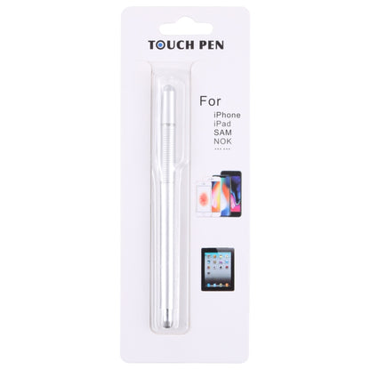 361 2 in 1 Universal Silicone Disc Nib Stylus Pen with Mobile Phone Writing Pen & Magnetic Cap(Silver) - Stylus Pen by buy2fix | Online Shopping UK | buy2fix