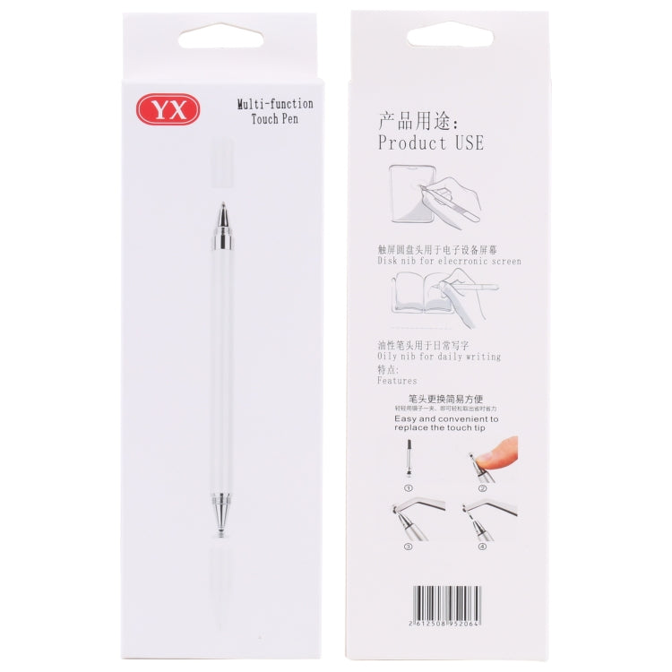 Pt360 2 in 1 Universal Silicone Disc Nib Stylus Pen with Common Writing Pen Function (Blue) - Stylus Pen by buy2fix | Online Shopping UK | buy2fix