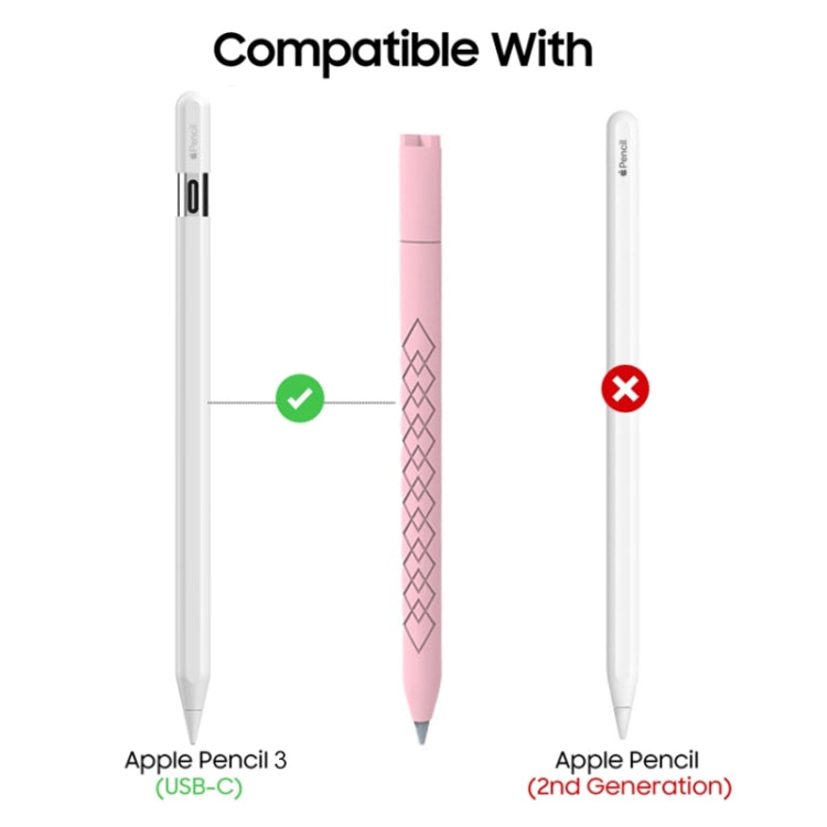 For Apple Pencil (USB-C) Diamond Pattern Silicone Stylus Pen Protective Case (Grey) - Pencil Accessories by buy2fix | Online Shopping UK | buy2fix