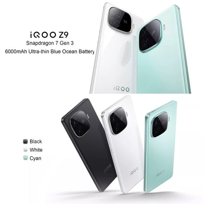 vivo iQOO Z9, Dual Back Cameras, 8GB+128GB, Face ID Screen Fingerprint Identification, 6.78 inch Android 14.0 OriginOS 4 Snapdragon 7 Gen 3 Octa Core 2.63GHz, OTG, NFC, Network: 5G, Support Google Play (Black) - vivo by vivo | Online Shopping UK | buy2fix