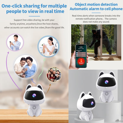 K9 Cute Pets Smart Home Camera, Support Night Vision & Two-way Voice & Motion Detection (White) - Mini Camera by buy2fix | Online Shopping UK | buy2fix