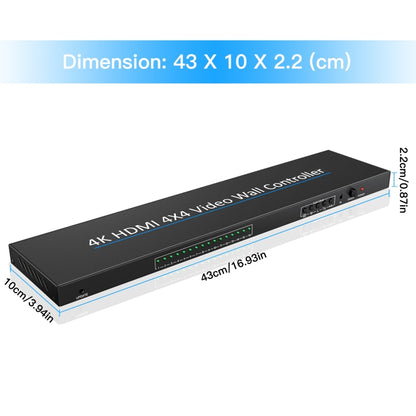 NK-H44 4K Ultra HD 4X4 HDMI Video Wall Controller Multi-screen Splicing Processor (EU Plug) - Splitter by buy2fix | Online Shopping UK | buy2fix
