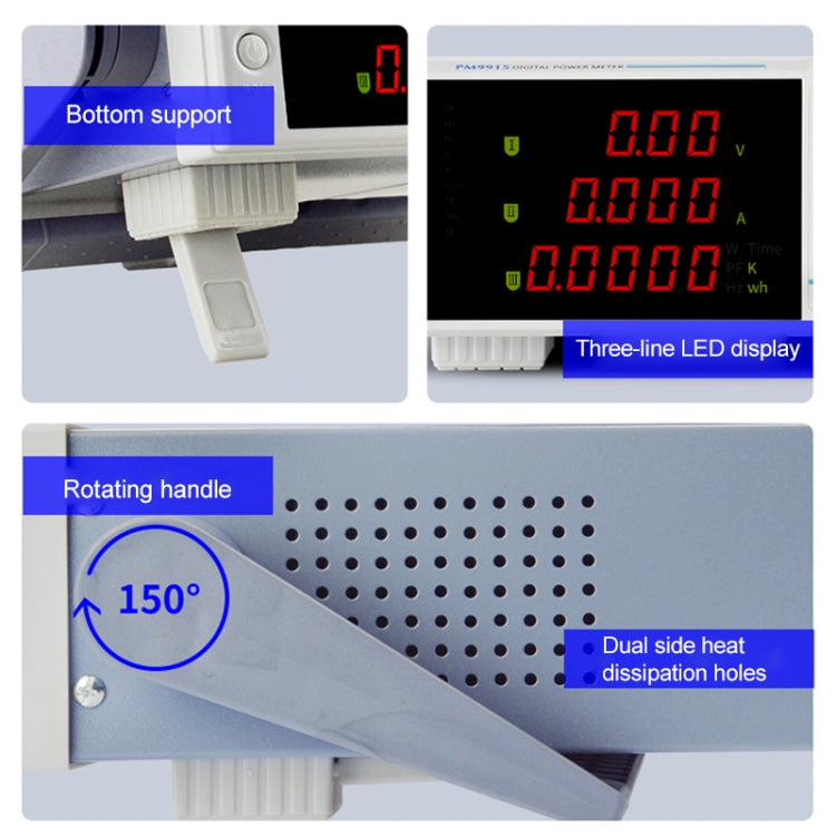 DCUU PM9915 Intelligent Electrical Parameters Measuring Instrument (US Plug) - Current & Voltage Tester by buy2fix | Online Shopping UK | buy2fix