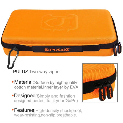 PULUZ Waterproof Carrying and Travel Case for for GoPro, Insta360, DJI and Other Action Cameras Accessories, Large Size: 32cm x 22cm x 7cm(Orange) - Carry Cases by PULUZ | Online Shopping UK | buy2fix