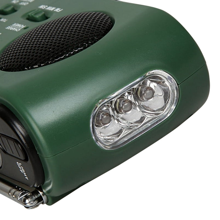 Dynamo / Solar Powered AM / FM Radio with Flashlight (RD332)(Green) - LED Flashlight by buy2fix | Online Shopping UK | buy2fix