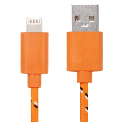 2m Nylon Netting USB Data Transfer Charging Cable For iPhone, iPad(Orange) - Normal Style Cable by buy2fix | Online Shopping UK | buy2fix