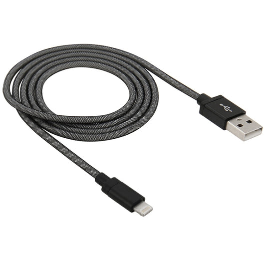 Net Style Metal Head 8 Pin to USB Data / Charger Cable, Cable Length: 1m(Black) - Normal Style Cable by buy2fix | Online Shopping UK | buy2fix