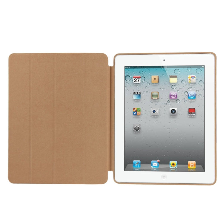 4-folding Slim Smart Cover Leather Case with Holder & Sleep / Wake-up Function for iPad 4 / New iPad (iPad 3) / iPad 2(Brown) - iPad 4 & 3 & 2 Cases by buy2fix | Online Shopping UK | buy2fix