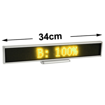 Programmable LED Moving Scrolling Message Display Sign Indoor Board, Yellow Programmable LED Moving Scrolling Message Display Sign Indoor Board, Display Resolution: 128 x 16 Pixels, Length: 41cm - LED Billboard by buy2fix | Online Shopping UK | buy2fix