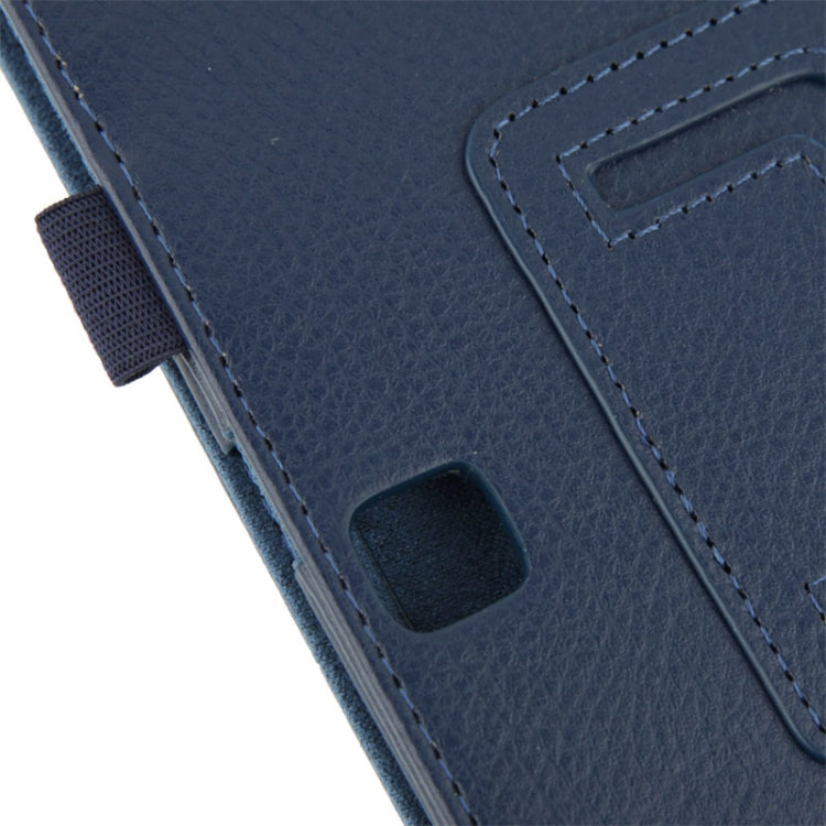 Litchi Texture Flip Leather Case with Holder for Galaxy Tab 4 10.1 / T530(Dark Blue) - Other Galaxy Tab PC by buy2fix | Online Shopping UK | buy2fix