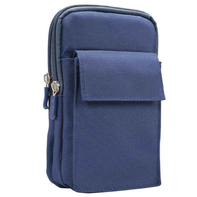 6.4 inch and Below Universal Polyester Men Vertical Style Case Shoulder Carrying Bag with Belt Hole & Climbing Buckle, For iPhone, Samsung, Sony, Huawei, Meizu, Lenovo, ASUS, Oneplus, Xiaomi, Cubot, Ulefone, Letv, DOOGEE, Vkworld, and other (Dark Blue) - More iPhone Cases by buy2fix | Online Shopping UK | buy2fix