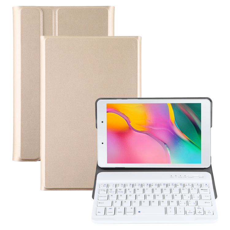 Ultra-thin Detachable Magnetic Bluetooth Keyboard Leather Tablet Case for Galaxy Tab A 8.0 2019 P200 / P205, with Holder(Gold) - Samsung Keyboard by buy2fix | Online Shopping UK | buy2fix