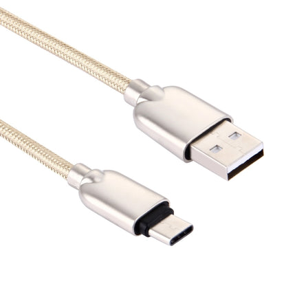 1M Woven Style Metal Head 108 Copper Cores USB-C / Type-C to USB Data Sync Charging Cable (Gold) - USB-C & Type-C Cable by buy2fix | Online Shopping UK | buy2fix