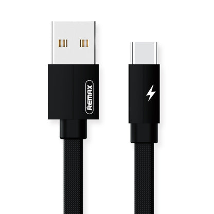 REMAX RC-094a 2m 2.4A USB to USB-C / Type-C Aluminum Alloy Braid Fast Charging Data Cable (Black) - USB-C & Type-C Cable by REMAX | Online Shopping UK | buy2fix