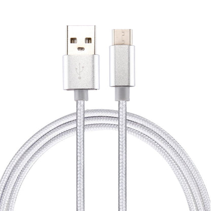 Knit Texture USB to USB-C / Type-C Data Sync Charging Cable, Cable Length: 2m, 3A Output(Silver) - USB-C & Type-C Cable by buy2fix | Online Shopping UK | buy2fix