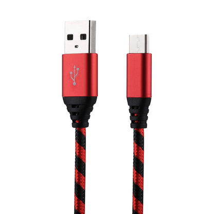 1m USB to USB-C / Type-C Nylon Weave Style Data Sync Charging Cable(Red) - USB-C & Type-C Cable by buy2fix | Online Shopping UK | buy2fix