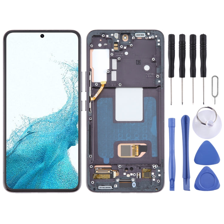 For Samsung Galaxy S22 5G SM-S901B US Version OLED LCD Screen Digitizer Full Assembly with Frame (Black) - Galaxy S Series Parts by buy2fix | Online Shopping UK | buy2fix