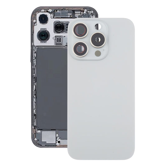 For iPhone 16 Pro Original Glass Battery Back Cover with Camera Lens Cover(Silver) -  by buy2fix | Online Shopping UK | buy2fix