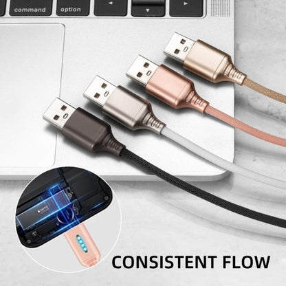 8 Pin Interface Zinc Alloy Marquee Luminous Intelligent Automatic Power off Charging Data Cable(black) - Normal Style Cable by buy2fix | Online Shopping UK | buy2fix