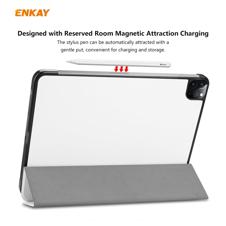 For iPad Pro 11 2022 / 2020 / 2021 ENKAY ENK-8001 Denim Pattern Horizontal Flip Leather Smart Tablet Case with Holder(White) - iPad Pro 11 (2020) Cases by ENKAY | Online Shopping UK | buy2fix