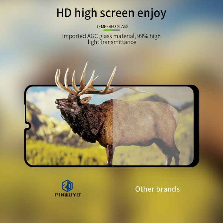 For Huawei Y6P / Honor 9A  PINWUYO 9H 2.5D Full Screen Tempered Glass Film(Black) - Honor Tempered Glass by PINWUYO | Online Shopping UK | buy2fix