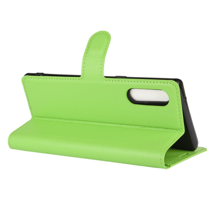 For LG Velvet Litchi Texture Horizontal Flip Protective Case with Holder & Card Slots & Wallet(Green) - LG by buy2fix | Online Shopping UK | buy2fix