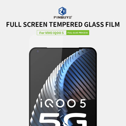 For vivo iQOO5 PINWUYO 9H 2.5D Full Screen Tempered Glass Film(Black) - vivo Tempered Glass by PINWUYO | Online Shopping UK | buy2fix