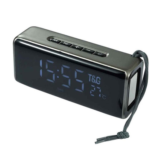 T&G TG174 TWS Mmirror Bluetooth Speaker, Support Alarm Clock / Time & Temperature Display / Micro SD Card / FM / MP3(Gray) - Desktop Speaker by T&G | Online Shopping UK | buy2fix