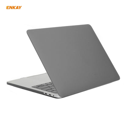 ENKAY 3 in 1 Matte Laptop Protective Case + US Version TPU Keyboard Film + Anti-dust Plugs Set for MacBook Pro 15.4 inch A1707 & A1990 (with Touch Bar)(Grey) - MacBook Pro Cases by ENKAY | Online Shopping UK | buy2fix