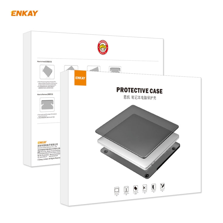 ENKAY 3 in 1 Crystal Laptop Protective Case + US Version TPU Keyboard Film + Anti-dust Plugs Set for MacBook Pro 15.4 inch A1707 & A1990 (with Touch Bar)(Light Blue) - MacBook Pro Cases by ENKAY | Online Shopping UK | buy2fix