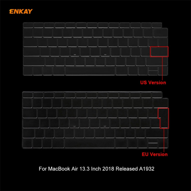 ENKAY 3 in 1 Matte Laptop Protective Case + US Version TPU Keyboard Film + Anti-dust Plugs Set for MacBook Air 13.3 inch A1932 (2018)(Black) - MacBook Air Cases by ENKAY | Online Shopping UK | buy2fix