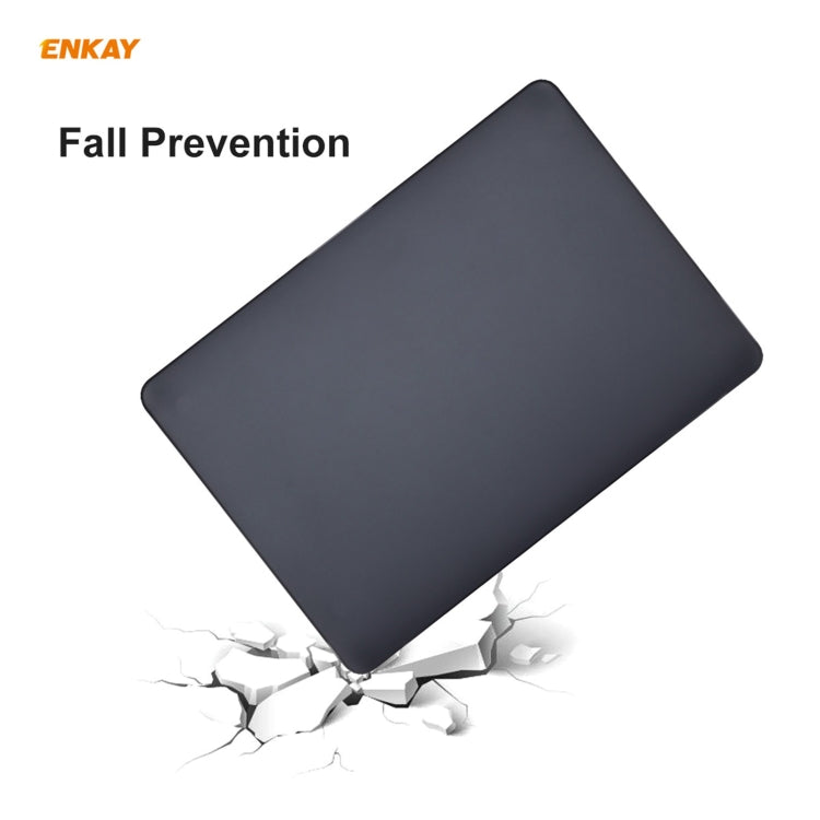 ENKAY 3 in 1 Matte Laptop Protective Case + EU Version TPU Keyboard Film + Anti-dust Plugs Set for MacBook Pro 16 inch A2141 (with Touch Bar)(Black) - MacBook Pro Cases by ENKAY | Online Shopping UK | buy2fix