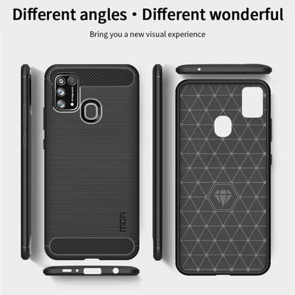 For Samsung Galaxy M31/ F41/ M21s/ M31 Prime MOFI Gentleness Series Brushed Texture Carbon Fiber Soft TPU Case(Black) - Galaxy Phone Cases by MOFI | Online Shopping UK | buy2fix