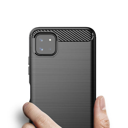 For Samsung Galaxy A22 5G MOFI Gentleness Series Brushed Texture Carbon Fiber Soft TPU Case(Black) - Galaxy Phone Cases by MOFI | Online Shopping UK | buy2fix