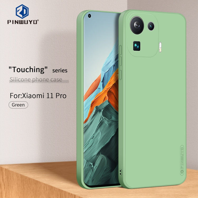 For Xiaomi Mi 11 Pro PINWUYO Touching Series Liquid Silicone TPU Shockproof Case(Green) - Xiaomi Cases by PINWUYO | Online Shopping UK | buy2fix