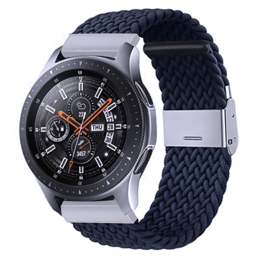 For Samsung Galaxy Watch 4 / Watch 5 20mm Nylon Braided Metal Buckle Watch Band(Dark Blue) - Watch Bands by buy2fix | Online Shopping UK | buy2fix